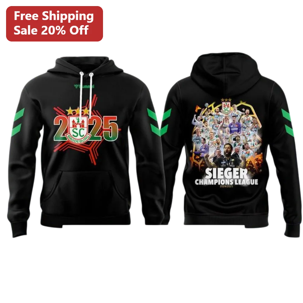 Sieger Champions League Hoodie Black Pullover German Football Fan Gear