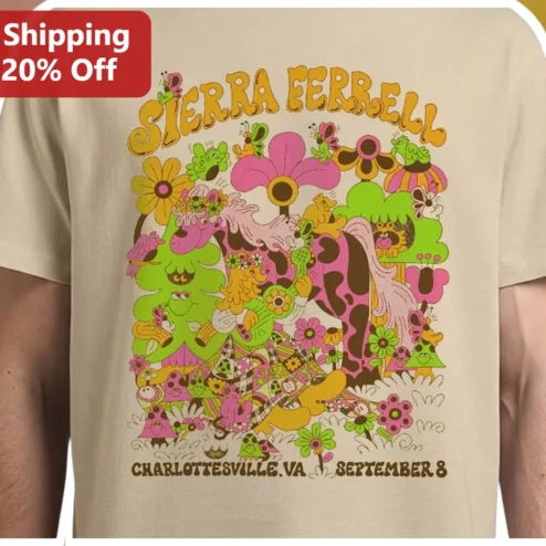 Sierra Ferrell Charlottesville VA September 8 Tee Heavy Petal Tour Concert Shirt