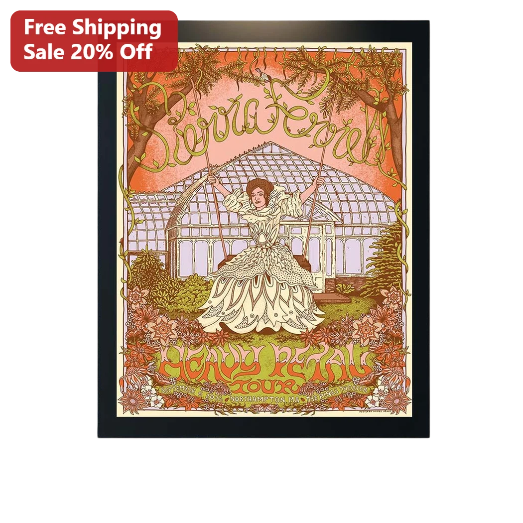 Sierra Ferrell Heavy Petal Tour Framed Print Vintage Concert Poster Art