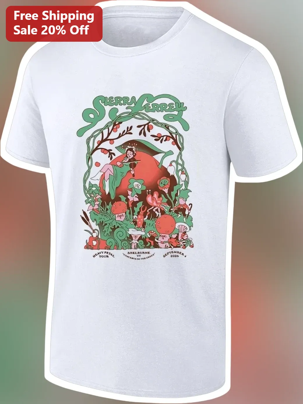Sierra Ferrell Heavy Petal Tour Tee Folk Music Concert Graphic Shirt