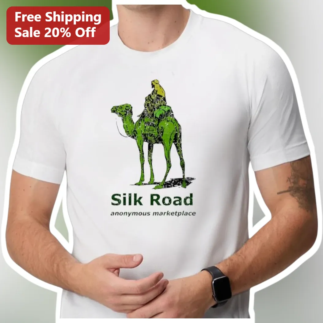 Silk Road Anonymous Marketplace Tee Retro Distressed Dark Web History Graphic Shirt