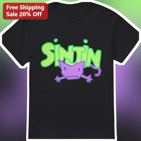SINTIN Tee Gaming Streamer Merch Cute Purple Monster Graphic Shirt Gift