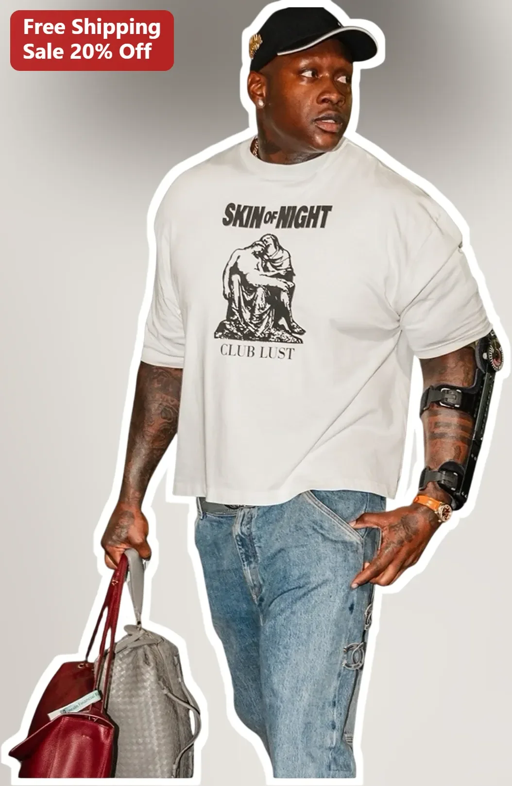 Skin Of Night Club Lust Graphic Tee For Men Women Hip Hop Streetwear