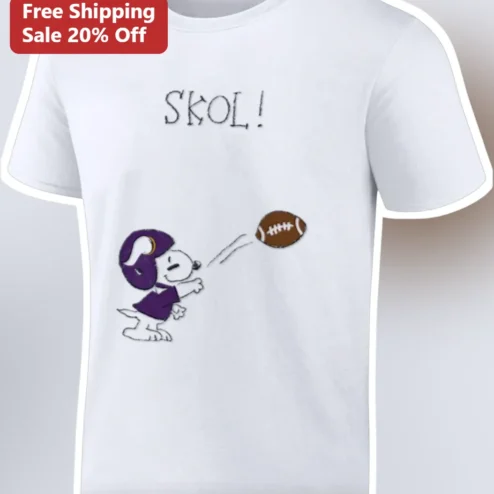 SKOL! Snoopy Minnesota Vikings Football Tee NFL Fan Gift