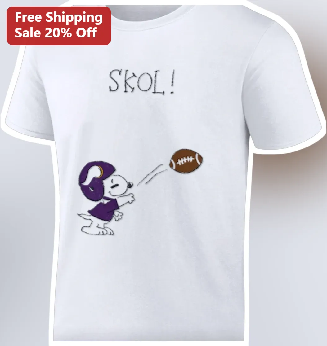 SKOL! Snoopy Minnesota Vikings Football Tee NFL Fan Gift