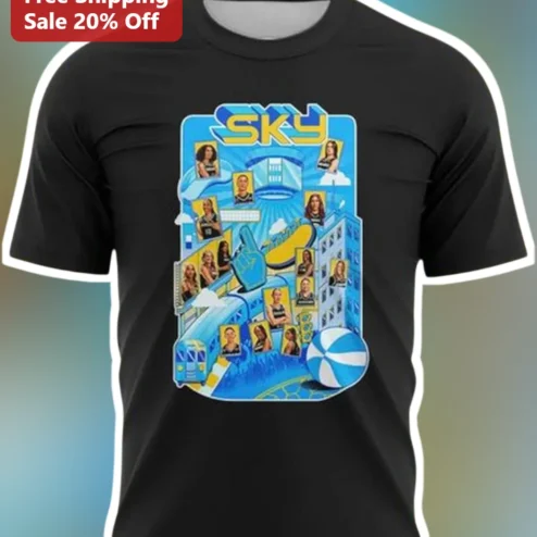 SKY Tee Retro Sports Collage Volleyball Fan Graphic T-Shirt for Men Women