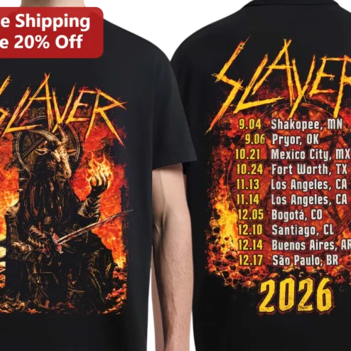 Slayer Baphomet Thrash Metal Graphic Tee for Men