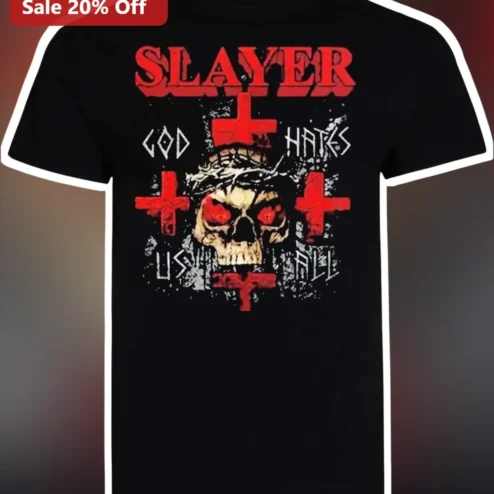 Slayer God Hates Us All Graphic Tee Thrash Metal Band Merch