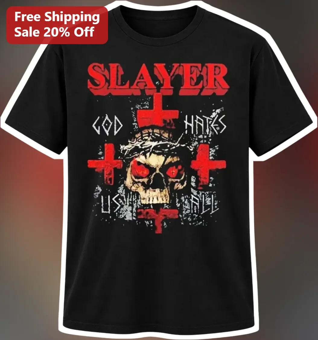 Slayer God Hates Us All Graphic Tee Thrash Metal Band Merch Shirt