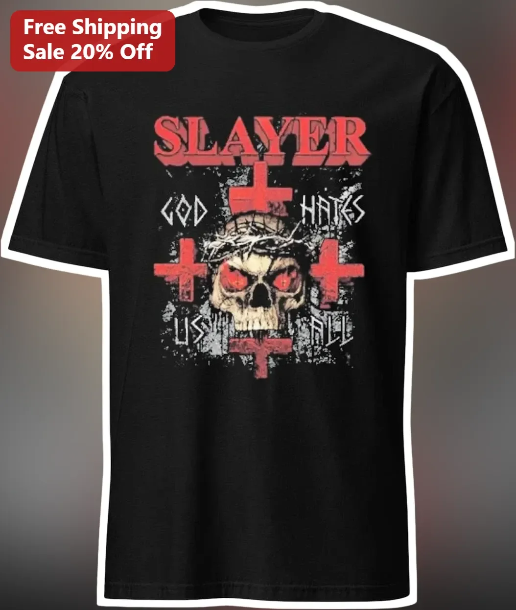 Slayer God Hates Us All Tee American Thrash Metal Band Shirt