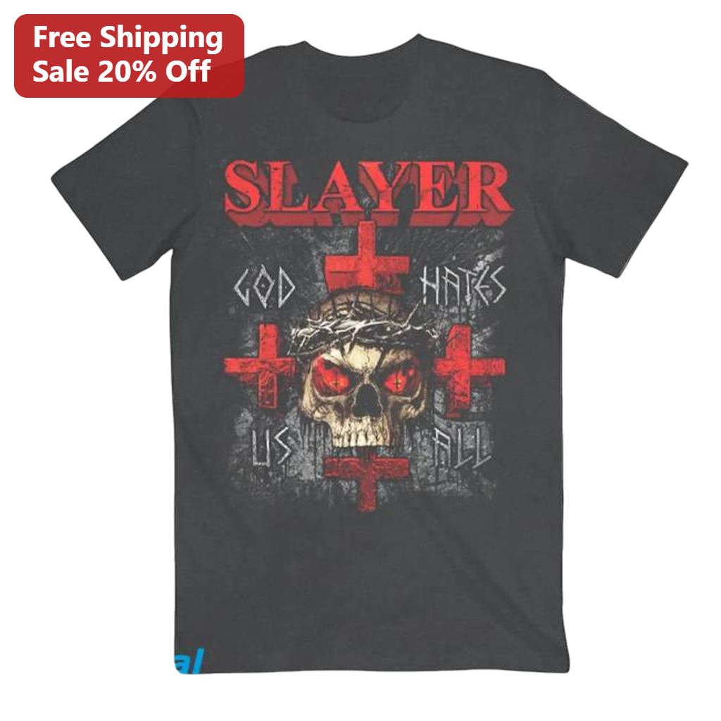 Slayer God Hates Us All Tee Thrash Metal Band Graphic Shirt Heavy Metal Music Merch