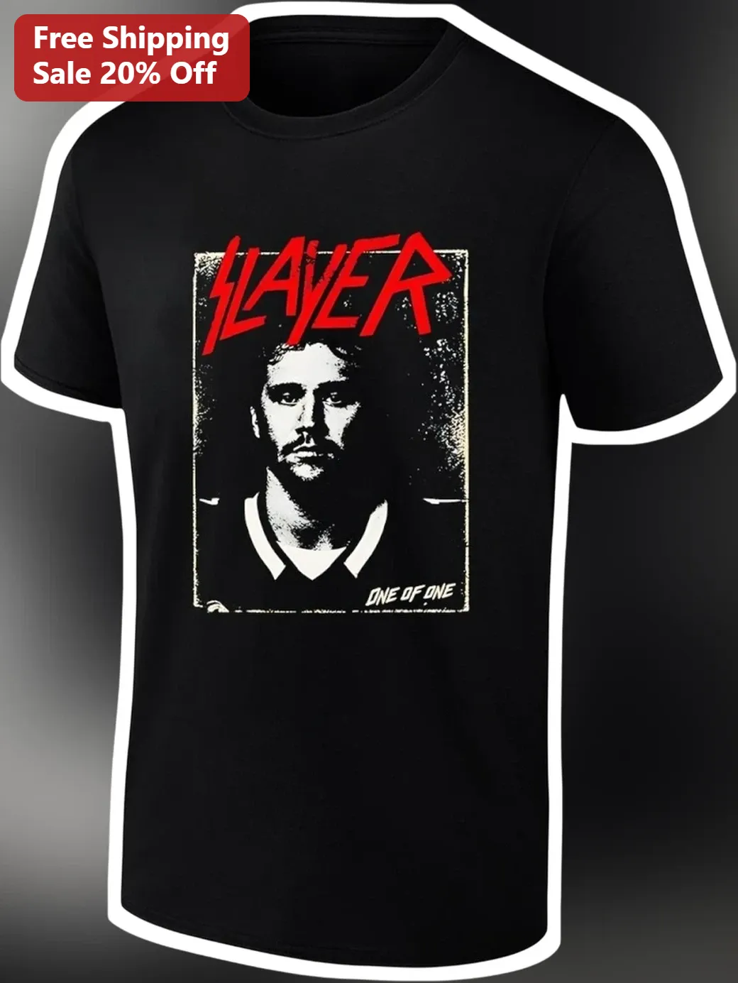 Slayer One Of One Travis Kelce Thrash Metal Graphic Tee available at our Chicago, Illinois warehouse