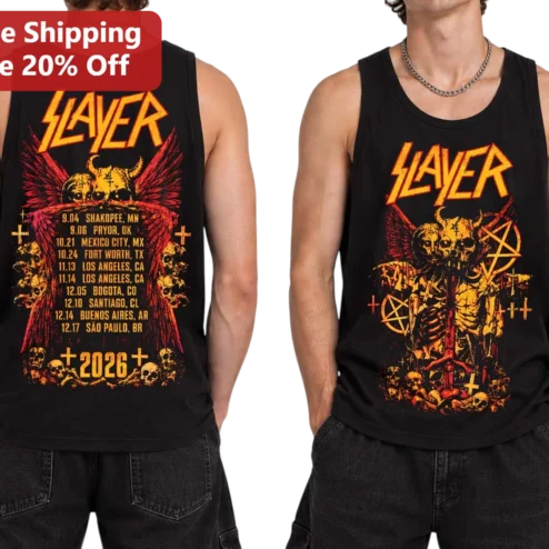 Slayer Thrash Metal Band Logo Tank Top Heavy Metal Merch Gift