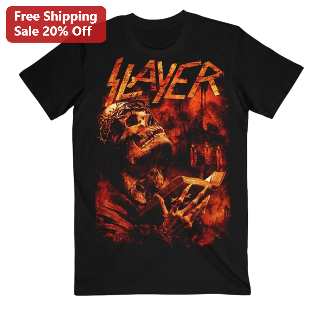 Slayer Thrash Metal Band Tee, Vintage Heavy Metal Graphic T-Shirt, Rock Concert Music Merch Gift