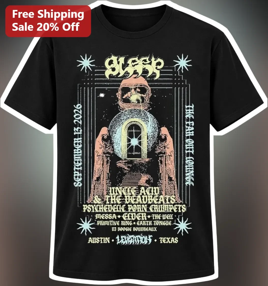 Sleep Uncle Acid The Deadbeats Psychedelic Stoner Rock Vintage Concert Poster Tee