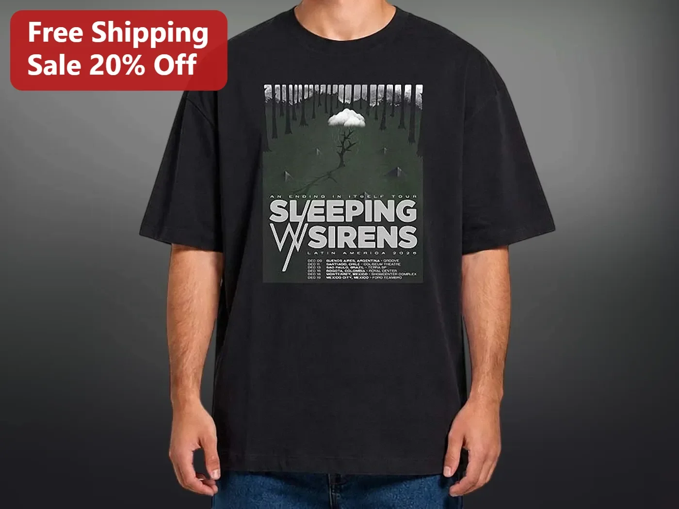 Sleeping With Sirens An Ending In Itself Tour Latin America 2026 Graphic Tee