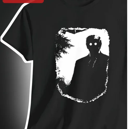 Slender Man Tee Creepy Forest Silhouette Horror Graphic T-Shirt for Men Women Halloween Gift