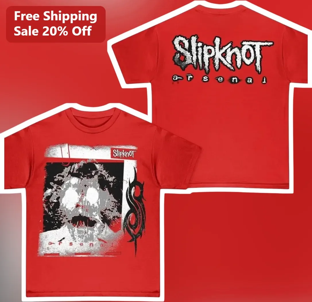 Slipknot Arsenal Ghostface Scream Mask Graphic Tee Heavy Metal Horror Shirt