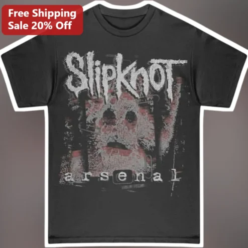Slipknot Arsenal Graphic Tee Vintage Distressed Band Merch Shirt for Men Women