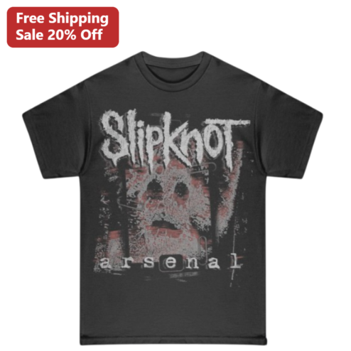Slipknot Arsenal Tee Vintage Distressed Heavy Metal Band Graphic Shirt Dark Grey Rock Music Merch