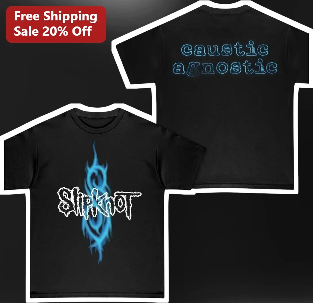 Slipknot Caustic Agnostic Tee Band Merch Screen Printed Front Back Graphic Shirt for Metal Fans
