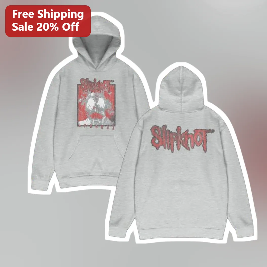 Slipknot Hoodie Heavy Metal Band Merchandise Graphic Distressed Rock Sweatshirt