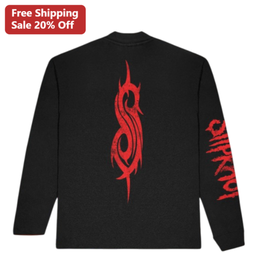 Slipknot Tribal S Logo Long Sleeve Tee, Heavy Metal Band Concert Merch Graphic Shirt for Rock Fans