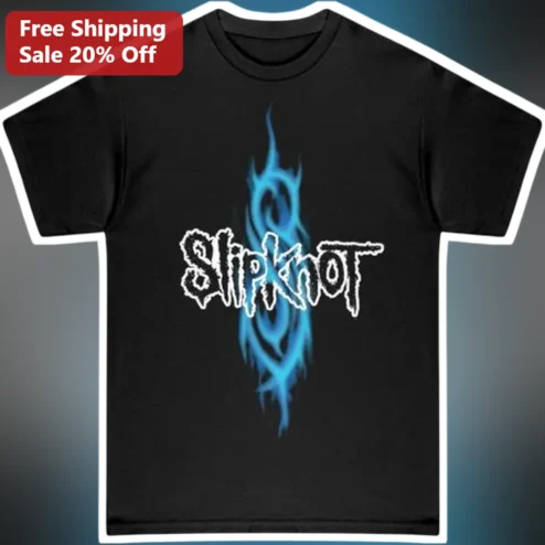 Slipknot Vintage Logo Graphic Tee Black Cotton Heavy Metal Band Merch