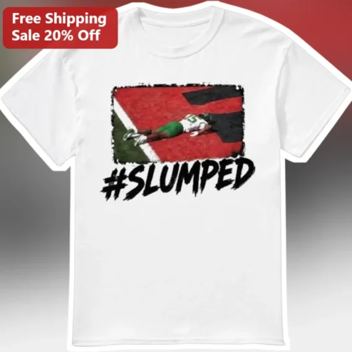 #SLUMPED Football Fan Defeat Graphic Tee Funny Sports Humor Shirt for Fantasy Players