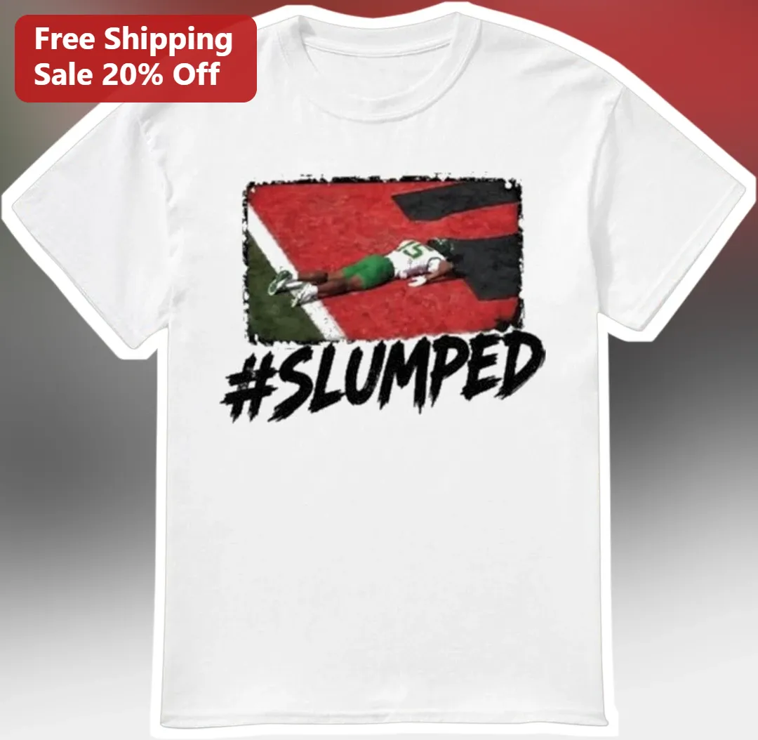 #SLUMPED Football Fan Defeat Graphic Tee Funny Sports Humor Shirt for Fantasy Players