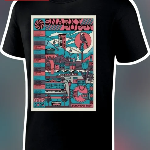 Snarky Puppy European Tour Tee Jazz Fusion Band Merch Retro Gig Poster Shirt