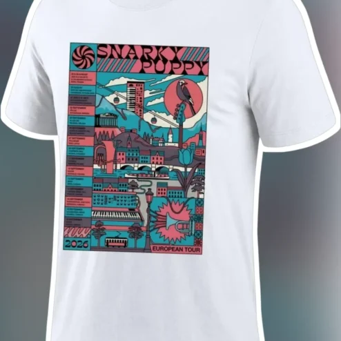 Snarky Puppy European Tour Tee Retro Jazz Fusion Band Merch Shirt