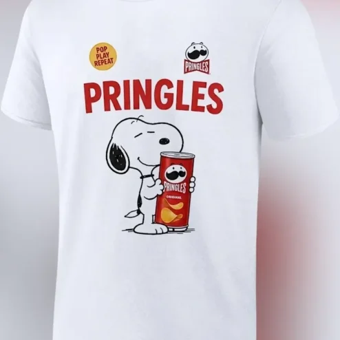 Snoopy Pringles Parody Graphic Tee for Men Women Peanuts Cartoon Shirt