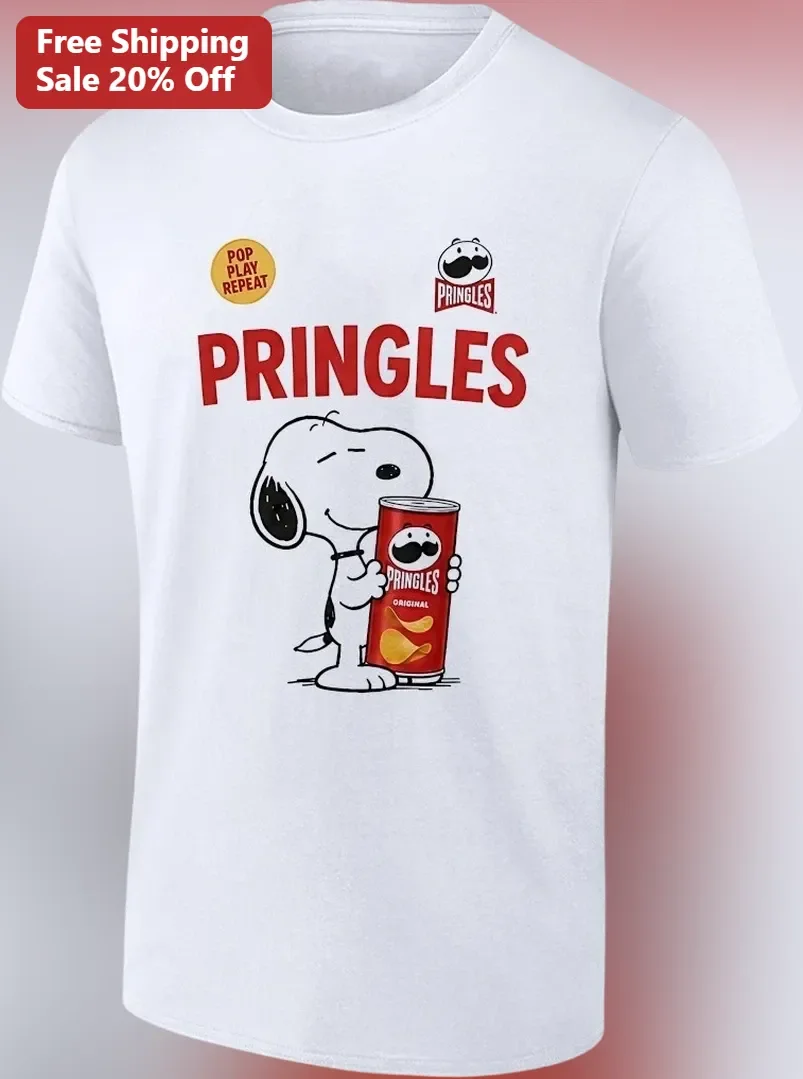 Snoopy Pringles Parody Graphic Tee for Men Women Peanuts Cartoon Shirt
