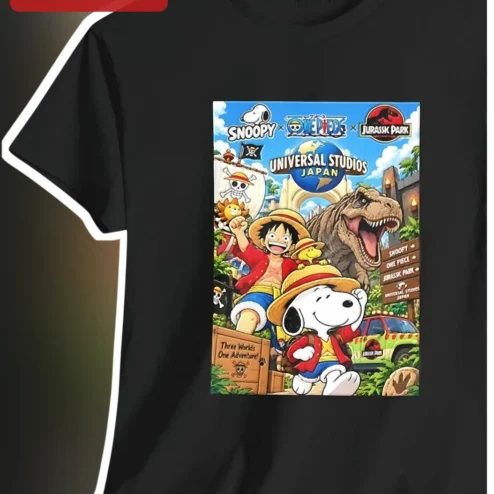 Snoopy X One Piece Luffy Universal Studios Japan Graphic Tee