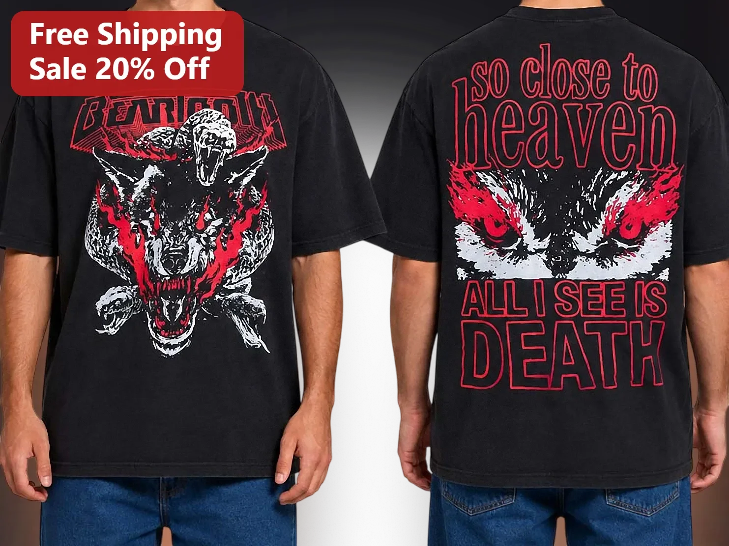So Close To Heaven All I See Is Death Beartooth Graphic Tee