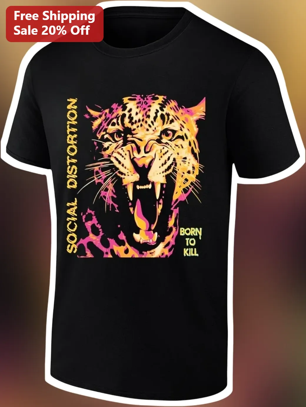 Social Distortion Born To Kill Tee Punk Rock Band Graphic Shirt available at our Chicago, Illinois warehouse