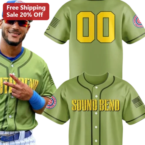 SOUND BEND Custom Baseball Jersey Retro Varsity Team Uniform Olive Green