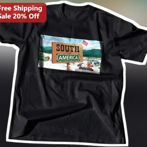 South America Vintage Travel Poster Graphic Tee Retro Landscape Shirt