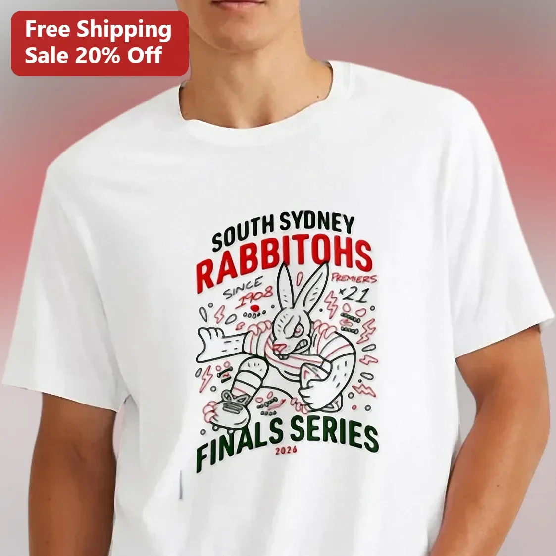 South Sydney Rabbitohs Finals Series Tee NRL Rugby League Fan Shirt
