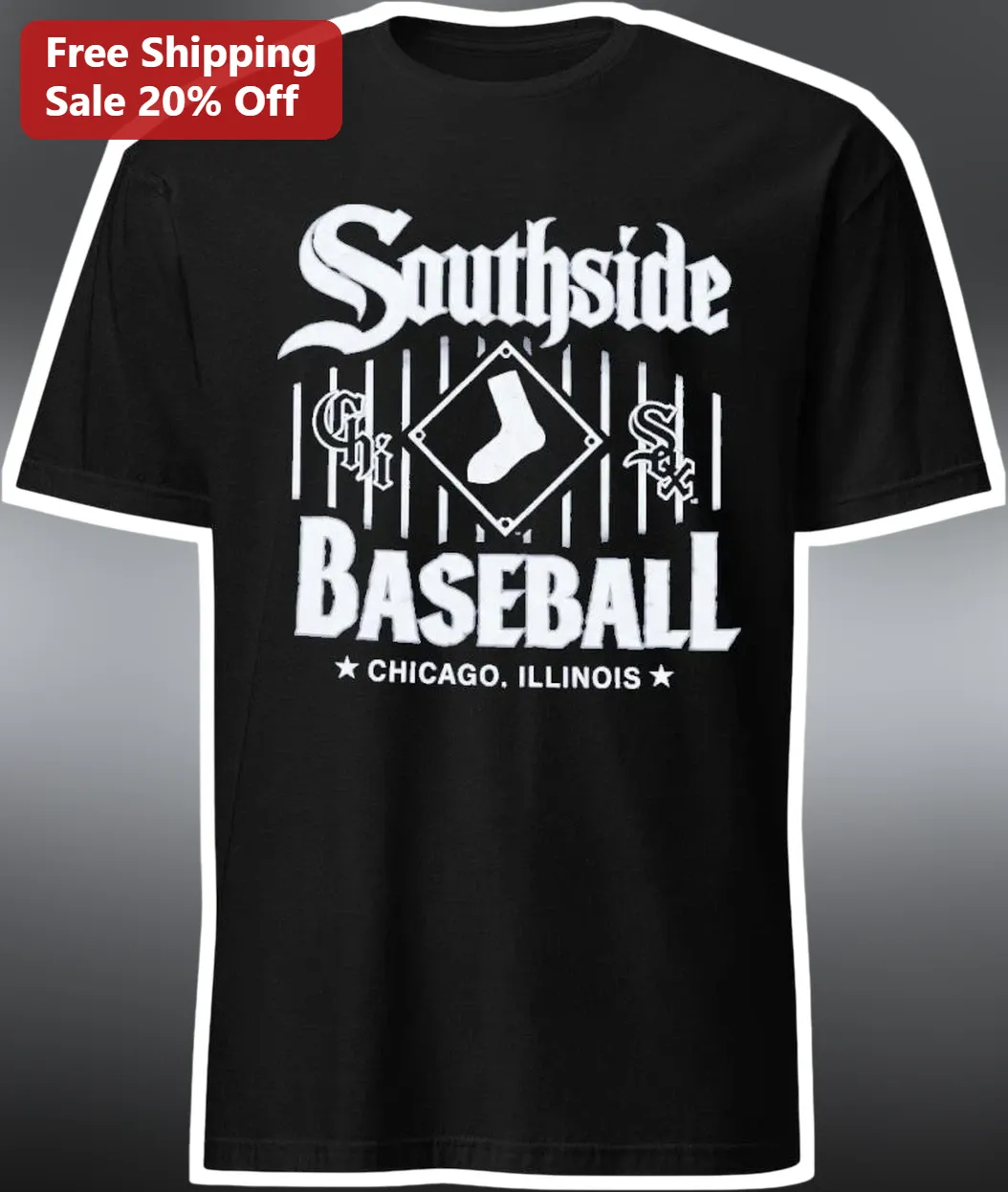 Southside Baseball Tee Vintage Chicago South Side Graphic T-Shirt for Men Women