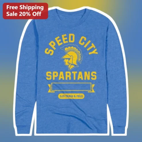 Speed City Spartans SJS Track Field Long Sleeve Tee Retro Athletic Gift