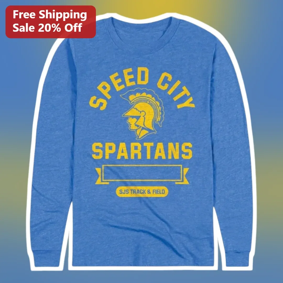 Speed City Spartans SJS Track Field Long Sleeve Tee Retro Athletic Gift