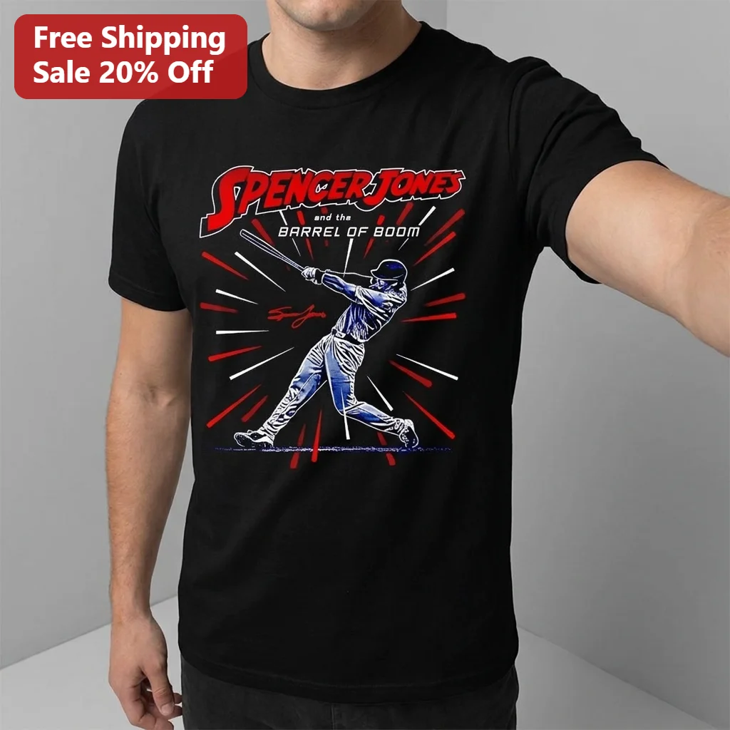 Spencer Jones and the Barrel of Boom Tee Retro Baseball Fan Graphic Shirt
