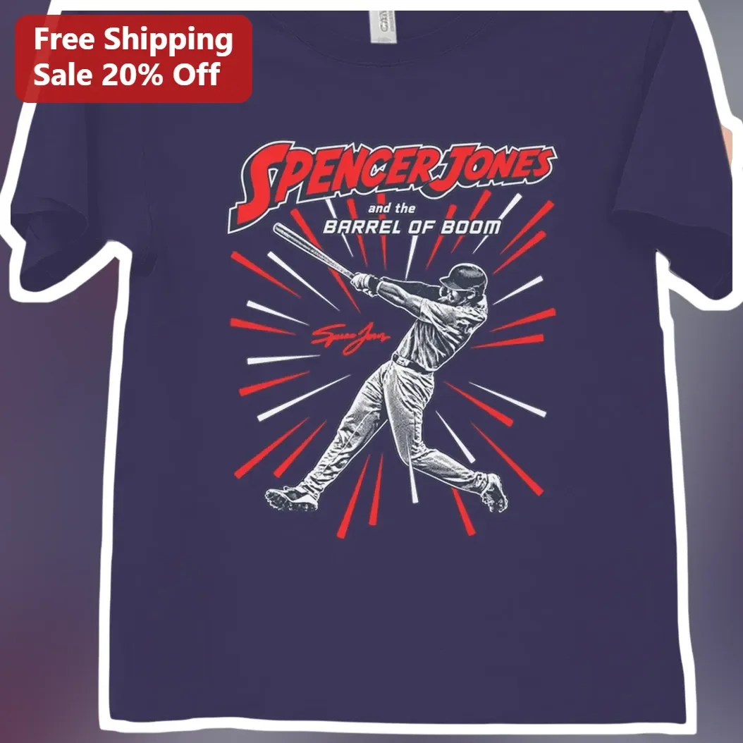 Spencer Jones And The Barrel Of Boom Vintage Baseball Tee New York Yankees Right Fielder Fan Gift