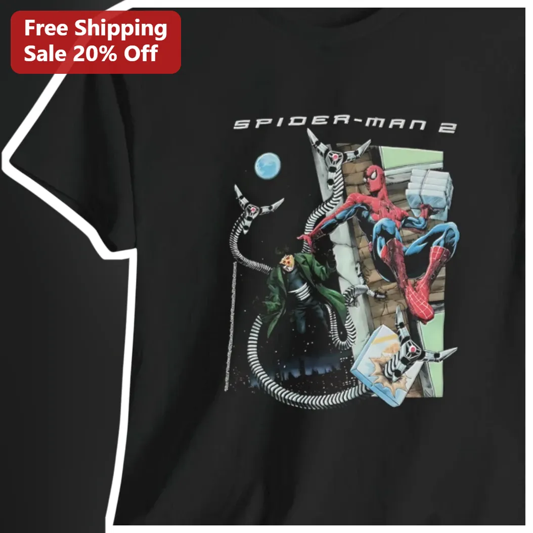 Spider-Man 2 Tee Vintage 2004 Movie Graphic Shirt for Men Women
