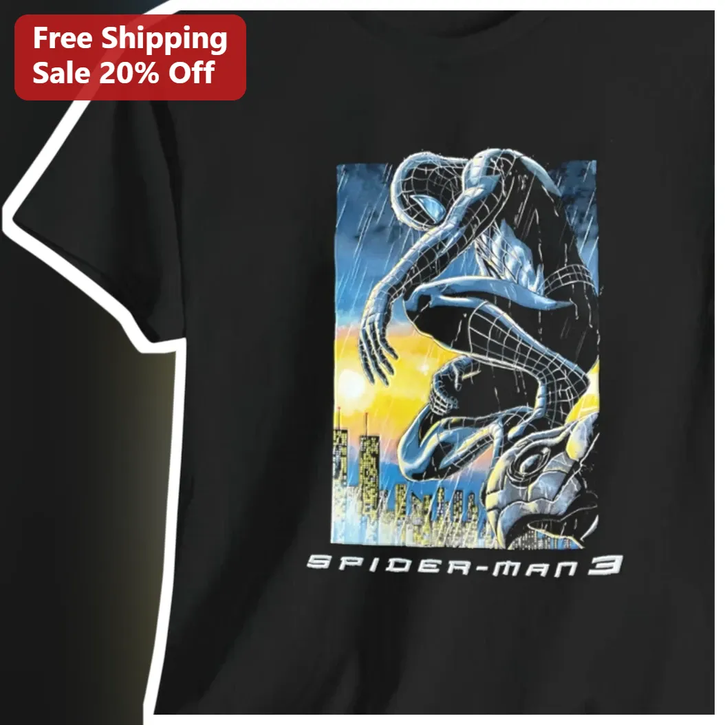 Spider-Man 3 Vintage Black Suit Symbiote Graphic Tee for Men Women Marvel Fans