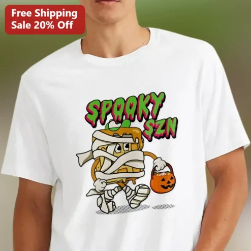 Spooky Szn Mummy Waffle Halloween Graphic Tee