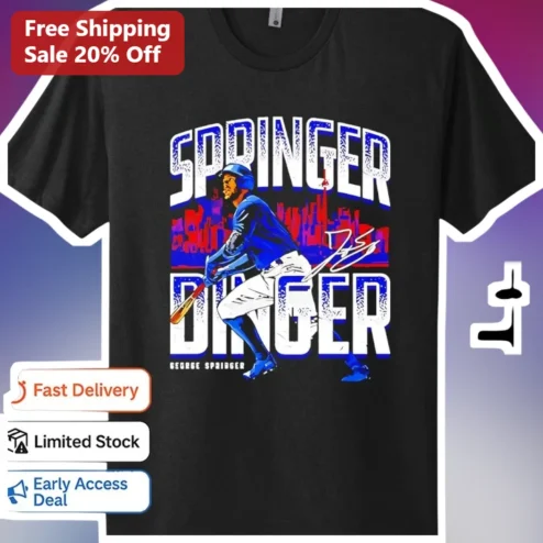 Springer Dinger George Springer Signature Graphic Tee Toronto Blue Jays Baseball Fan Gift