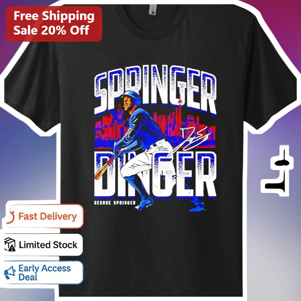 Springer Dinger George Springer Signature Graphic Tee Toronto Blue Jays Baseball Fan Gift